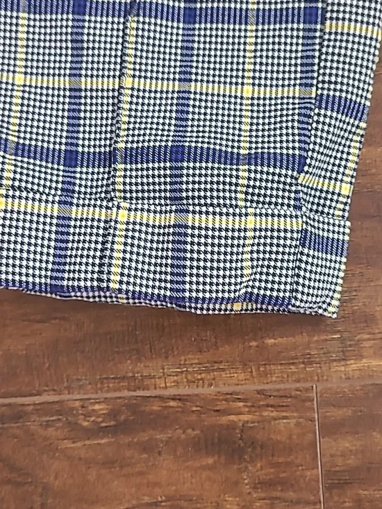 Jules & Leopold Black, Blue and Yellow Plaid Trousers Size Large - Picture 2 of 6
